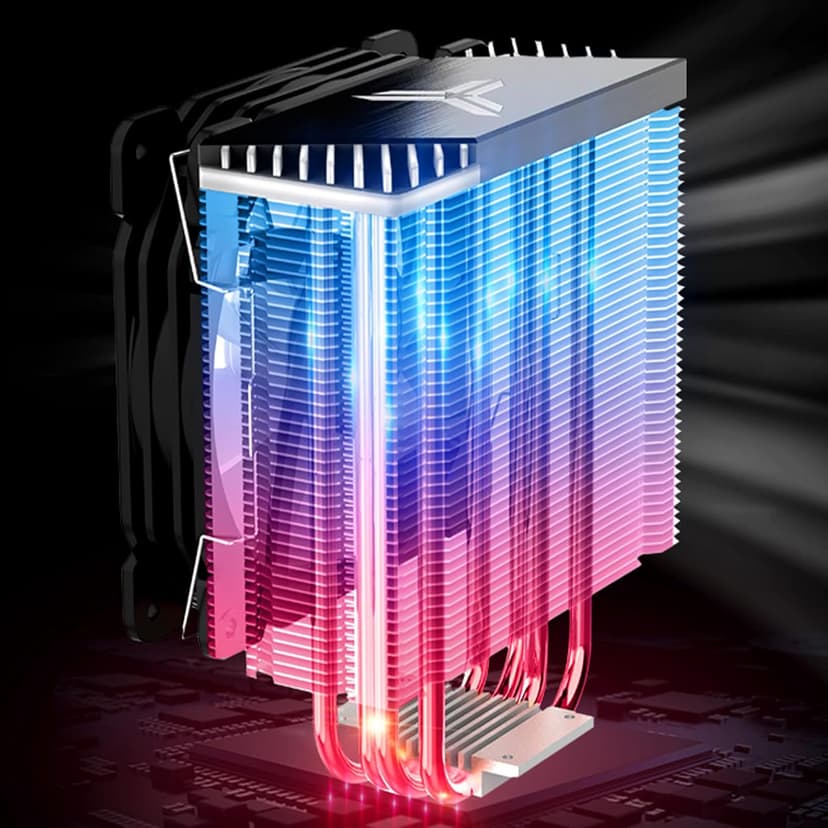 JONSBO CR1400 RGB CPU Air Cooler, 92mm PWM CPU Cooler with 4 Heat Pipes, Removable Computer PC Fans Easy to Install, Quiet Rainbow RGB Cooling Fan for Intel LGA 1851/1700/1200/1151, AMD AM4 AM5, Black