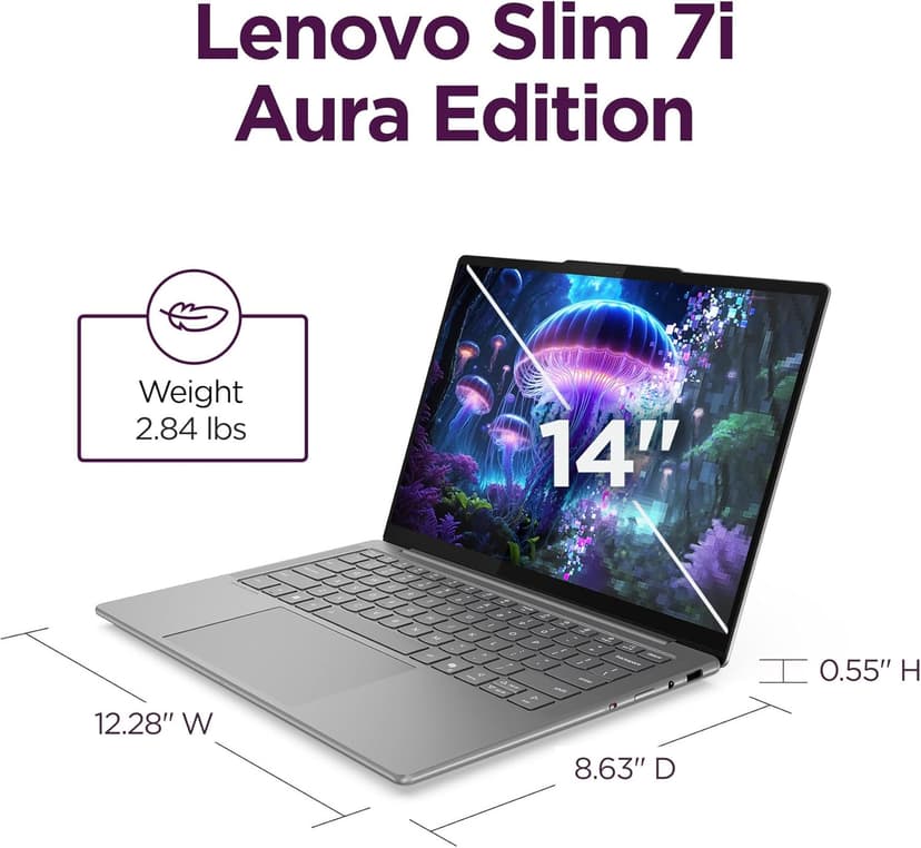 Lenovo Slim 7i Aura Edition - 2025 - Copilot+ PC - Core Ultra 7 Processor 256V - 14" WUXGA OLED Display - 16 GB Memory - 1 TB Storage - Luna Grey