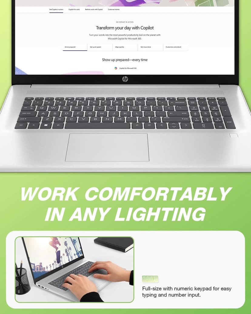 HP Flagship 17 Laptop Computer - 17.3" HD+ Screen, Intel 10-Core i5-1334U, Intel Graphics, 64 GB RAM, 2 TB SSD, Backlit Keyboard, Wi-Fi 6, Windows 11 Pro + Free MS Office for Study and Business Work