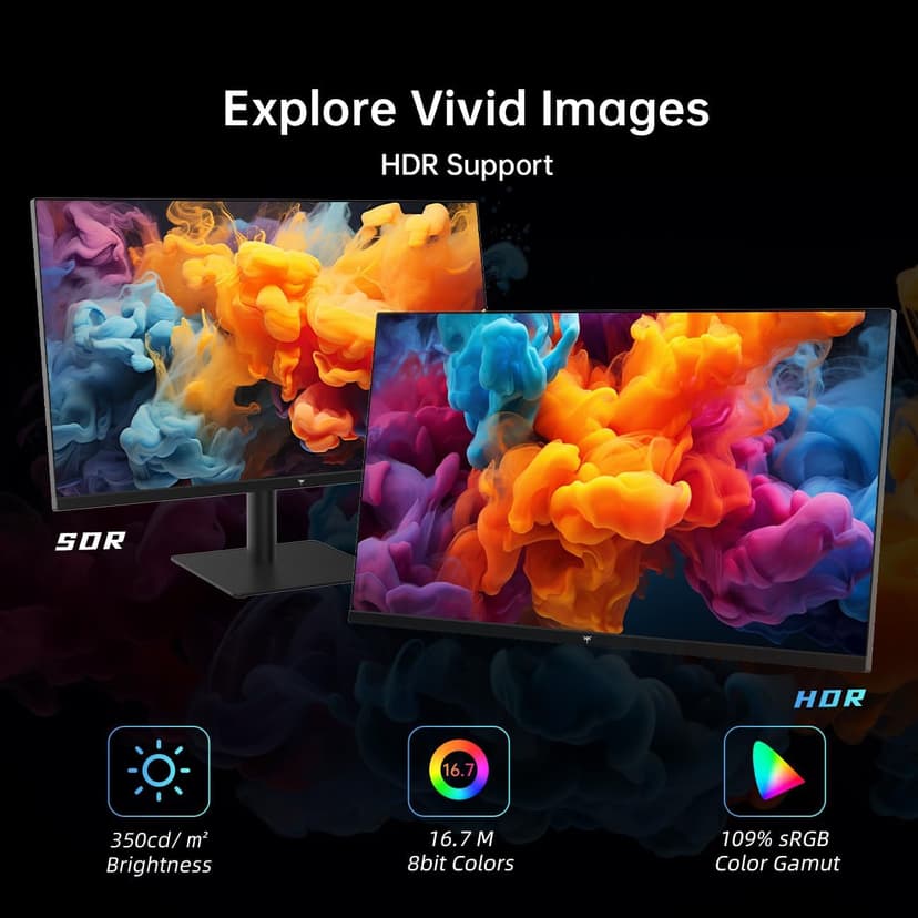 32 Inch 2K Monitor, 1440P IPS Computer Monitor, 100Hz Frameless QHD PC Monitor for Office & Gaming, Eye Care, G-Sync/FreeSync, 109% sRGB, HDR, HDMI/DP, Tilt Adjustable, VESA Mountable, H32T13
