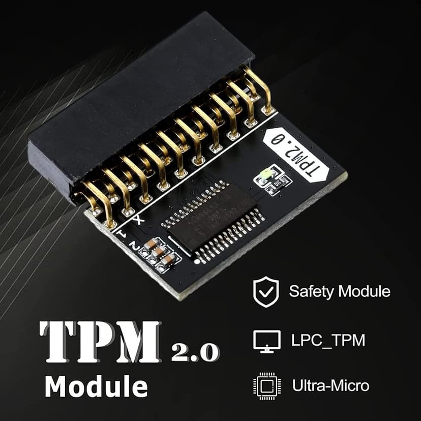 TPM 2.0 Module for Win11 for, 20Pin 2 10P Encryption Security Module, TPM 2.0 Module 2.54mm Pitch DDR4 Memory Module for Computer Motherboard