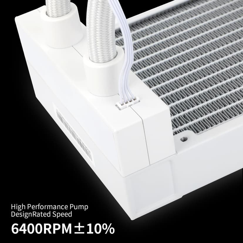 FW240 White ARGB V2 CPU Water Cooler with 2 PWM Fans with 2000RPM,IPS LCD Screen with 320 * 240 Resolution,Liquid CPU Cooler,CPU PC Aio Cooler for AMD:AM4/AM5/Intel LGA1700