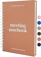 Lamare Meeting Notebook for Work Organization – Perfect Work Notebook for Note Taking & Meeting Planner for Productivity