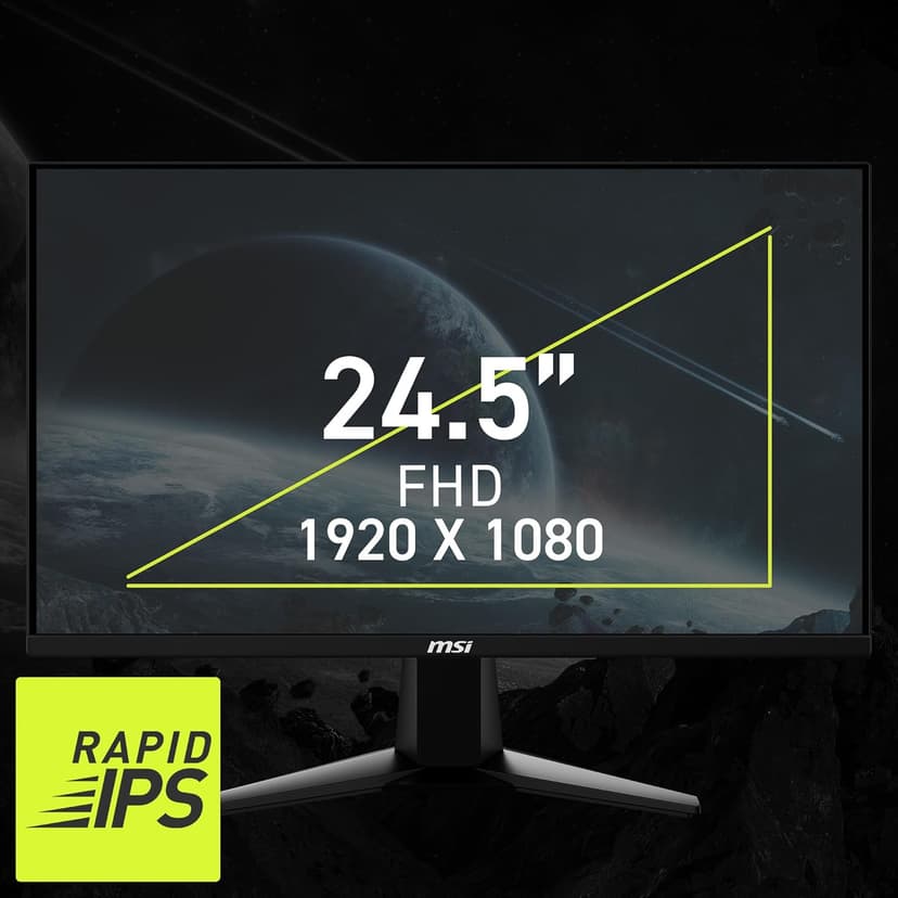 msi MAG 256F 25-inch 1920 x 1080 (FHD) Computer Monitor, 180Hz, Adaptive-Synch, HDMI, DisplayPort, VESA Mountable, Tilt, Height Adjustable, Speaker, 1ms, Black