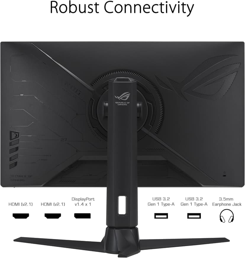 ASUS ROG Strix 27” 1440P Gaming Monitor (XG27AQMR) - 27”, QHD (2560 x 1440), Fast IPS, 300Hz, 1ms, G-SYNC Compatible, FreeSync Premium Pro, Extreme Low Motion Blur Sync, DisplayPort, DisplayHDR 600