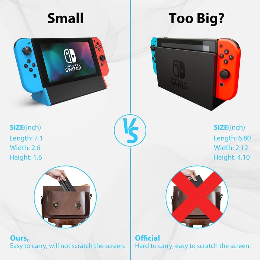 SIWIQU TV Dock Station for Nintendo Switch/Switch OLED, Portable TV Docking Station Replacement with 4K HDMI Adapter/Type C Port/USB Port for Official Nintendo Switch (for Switch/OLED)