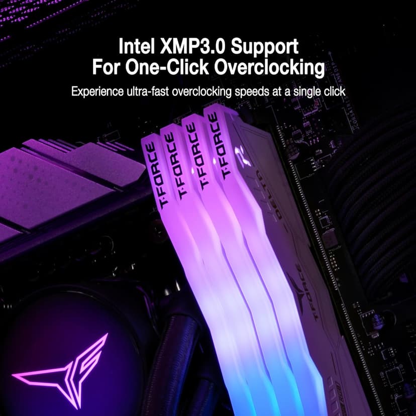 TEAMGROUP T-Force Delta RGB DDR5 Ram 32GB (2x16GB) 6000MHz PC5-48000 CL30 Intel XMP 3.0 & AMD Expo Compatible Desktop Memory Module Ram White FF4D532G6000HC30DC01
