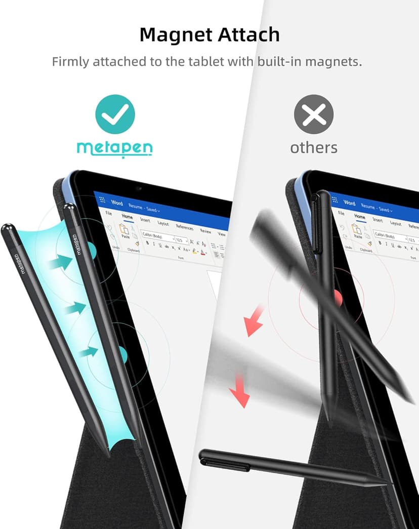 Metapen Stylus Pen M1 for Microsoft Surface (75-Day Battery Life, Smooth Writing), Compatible with Surface Pro 11/10/X/9/8/7/6/5/4/3/Book 3/Laptop 4/Studio 2, ASUS VivoBook Flip 14 for Students&Doers