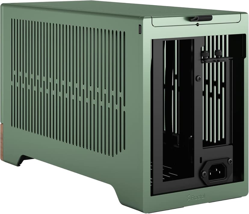 Fractal Design Terra Jade - Wood Walnut Front Panel - Small Form Factor - Mini ITX Gaming case – PCIe 4.0 Riser Cable – USB Type-C - Anodized Aluminum Panels