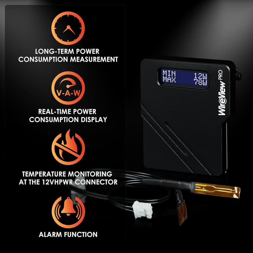 Thermal Grizzly WireView Pro GPU 90° - 1x12VHPWR 90° Reversed - Advanced Power Meter for Graphics Cards - OLED Display - Temperature Sensors - Monitoring Tool - Made in Germany