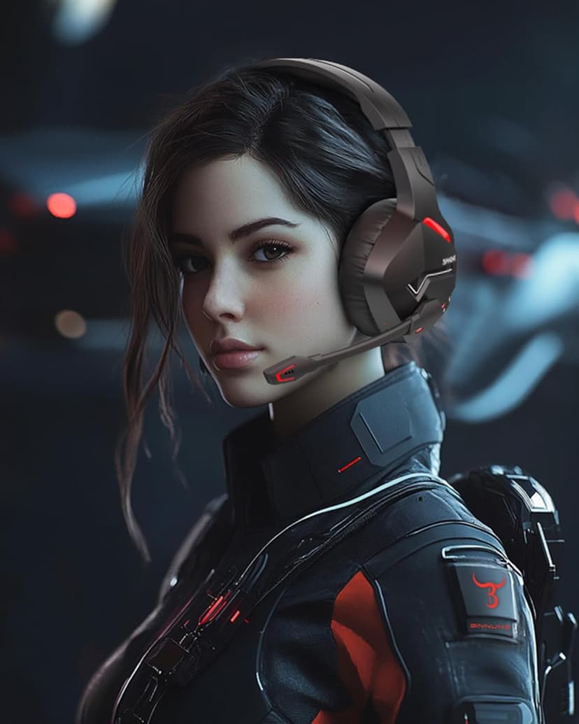 BINNUNE Wireless Gaming Headset with 2.4GHz for PS5, PS4, PC, Switch, FPS Gamers, 120Hrs+ Bluetooth 5.3 Gaming Headsets with Noise Canceling Mic, 50MM Headphones for Laptop, Mobile, Mac (Red)