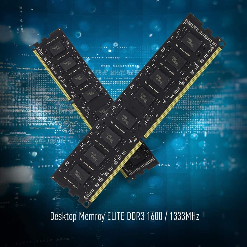 TEAMGROUP Elite DDR3 16GB Kit (2x8GB) 1600MHz (PC3-12800) CL11 Unbuffered Non-ECC 1.5V UDIMM 240 Pin PC Computer Desktop Memory Module Ram Upgrade - TED316G1600C11DC01