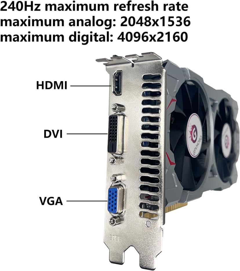 GTX 750Ti 4GB Graphics Card GDDR5 128bit Direct X12 640SP Gaming Video Card, PCI Express 3.0x16 Interface, HDMI, DVI-D, VGA, Dual Fan, Low Power GPU for Working Gaming