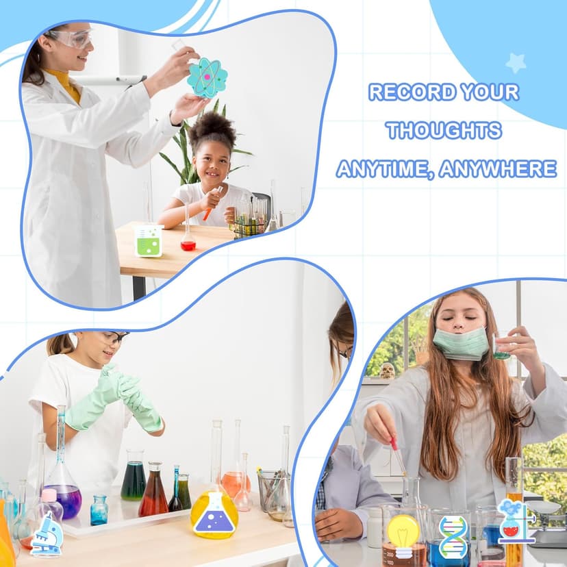 18 Pack Funny Science Sticky Notes, Cute Chemistry Note Pad Essentials Teacher Student Gifts Stationary Sticky Notepad Self Stick Memo Novelty Laboratory Notes for Lab School Supplies