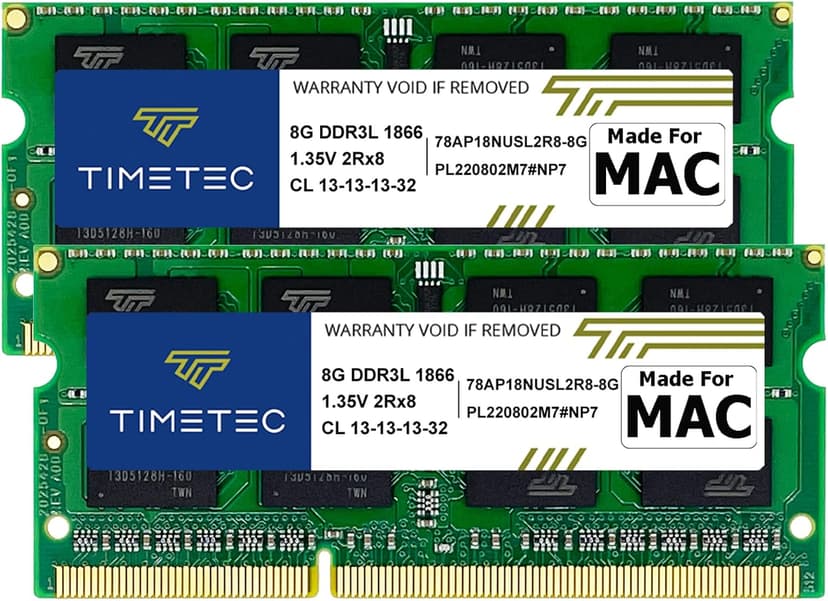 Timetec 16GB KIT(2x8GB) Compatible for Apple Late 2015 iMac (27-inch w/Retina 5K Display) DDR3L 1867MHz / 1866MHz PC3L-14900 2Rx8 CL13 1.35V 204 Pin SODIMM Memory Module MAC RAM Upgrade for iMac 17,1