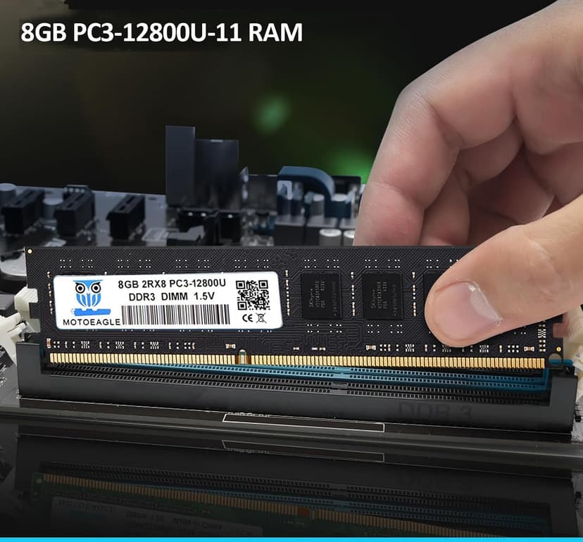 [DDR3 16GB RAM] 16GB KIT (2x8GB) DDR3 1600MHz PC3-12800U Non ECC Unbuffered 1.5V 2Rx8 Dual Rank 240 Pin UDIMM Desktop Memory RAM Module Upgrade