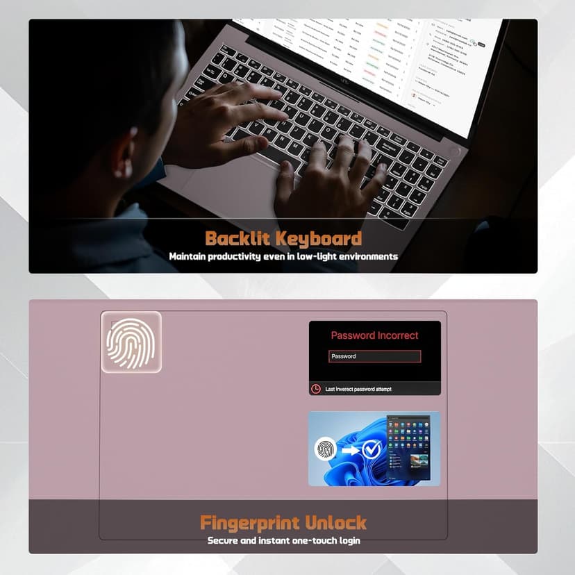 15.6" FHD IPS Student-Laptop Computer - 8GB RAM 256GB SSD, 4 Cores 13th Gen Intel N150(Beat to i3-1115G4, Up to 3.6GHz), 65W GaN Type-C, Fingerprint, Backlit Keyboard, Wi-Fi 6, BT5.2, Numpad