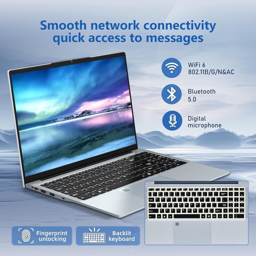 Gaming Laptop Core i7, 15.6 Inch Laptop Computer, Laptops 32GB RAM 1TB SSD, 180 Angle Open FHD 1920 * 1080 Display Fingerprint Unlock Backlit Keyboard WiFi5 HDMI,Traditional Computers,portable gamer