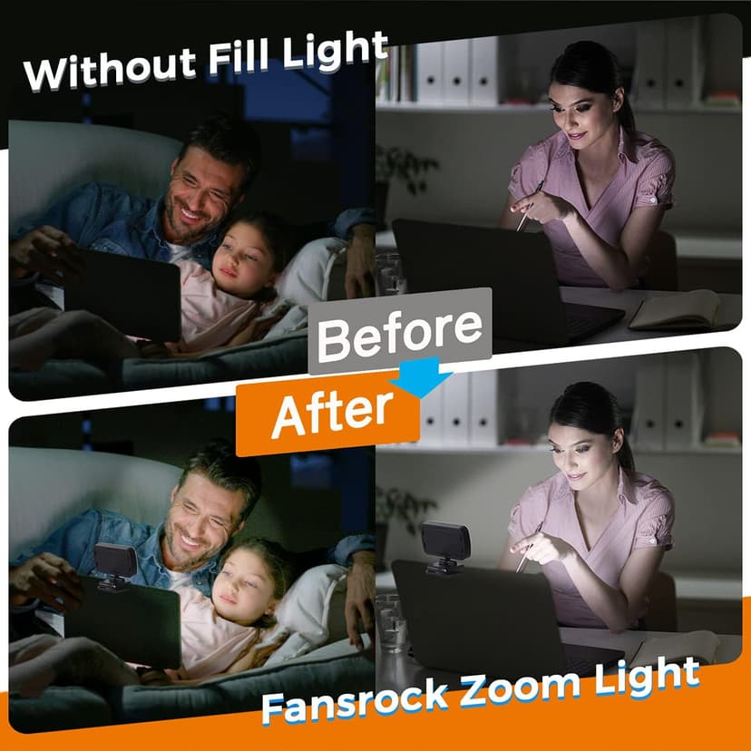 Video Conference Lighting, Webcam Lighting for Remote Working, Zoom Lighting for Laptop/Computer, Zoom Calls, Live Streaming, Self Broadcasting, Video Light for Zoom Meeting with Sturdy Clip