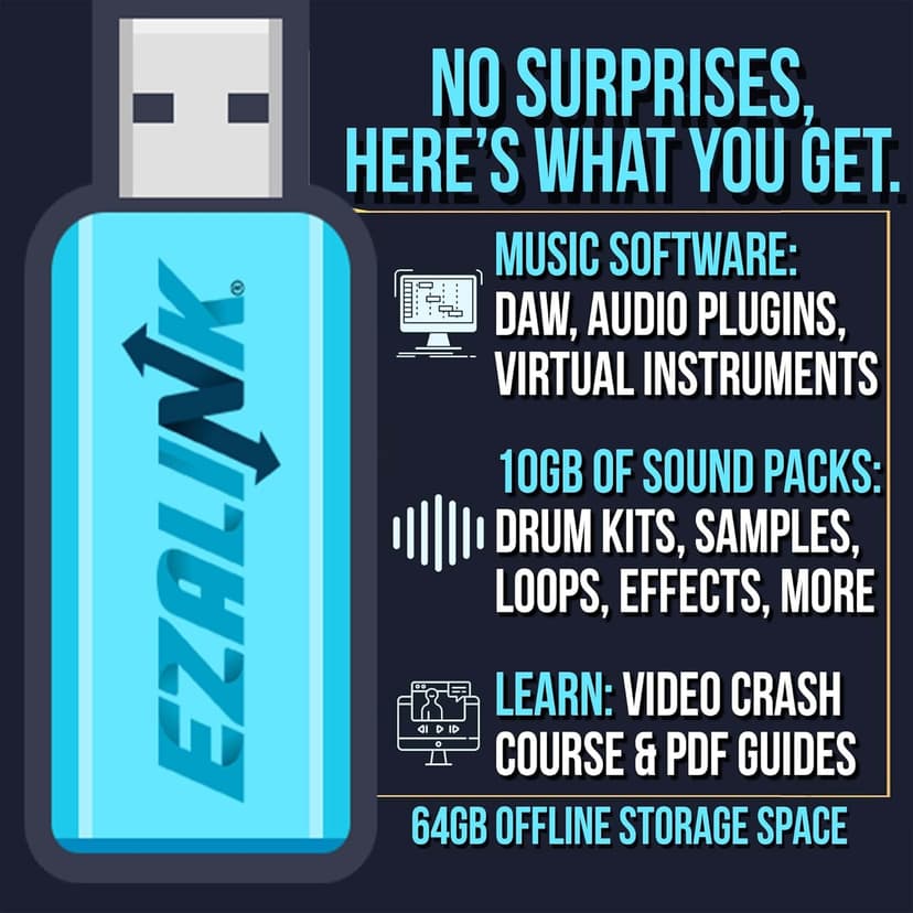 Music Software Bundle for Recording, Editing, Beat Making & Production - DAW, VST Audio Plugins, Sounds for Mac & Windows PC
