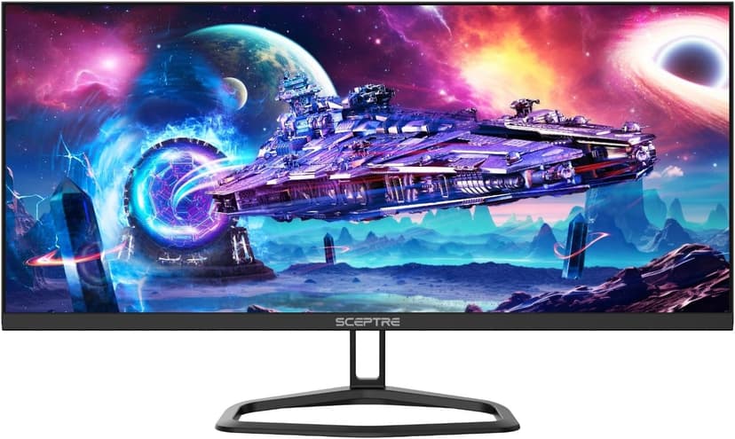 Sceptre 30-inch IPS Monitor 21:9 DisplayPort x2 up to 210Hz 1ms Ultra Wide/Slim Build-in Speakers, Machine Black 2024 (E305B-FU200T)