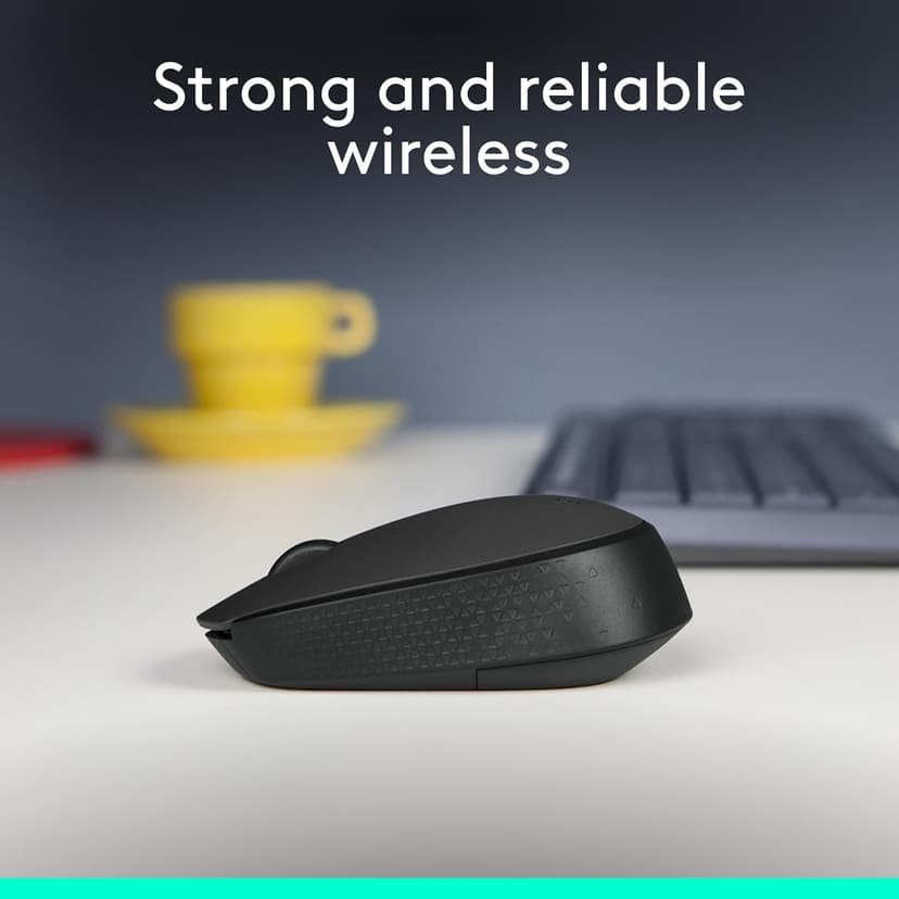 Logitech M170 Wireless Mouse for PC, Mac, Laptop, 2.4 GHz with USB Mini Receiver, Optical Tracking, 12-Months Battery Life, Ambidextrous - Black