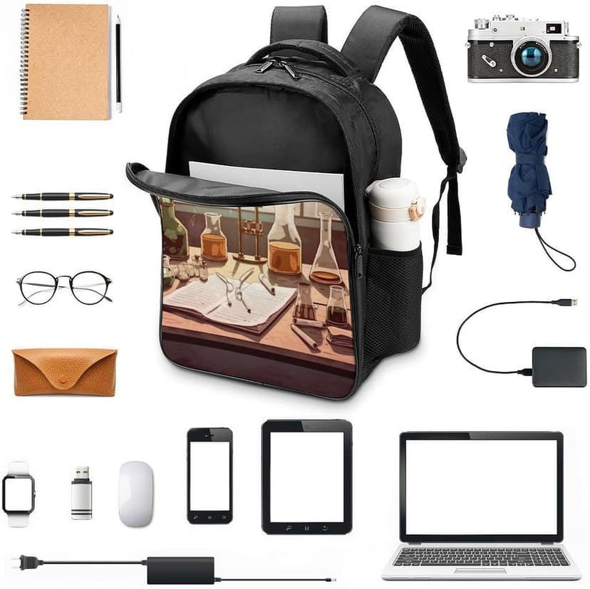 16 Inch Backpack Chemistry Lab Laptop Backpack Lightweight Full Print Travel Bag Casual Daypack for Women Men
