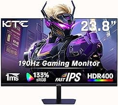 24 Inch 180Hz/190Hz Gaming Monitor, FHD PC Computer Monitor with Fast IPS Panel, HDR400, 133% sRGB, Bluelight Filter, 2 HDMI & 1 DP Port, Compatible Freesync and Wall Mountable, H24F8