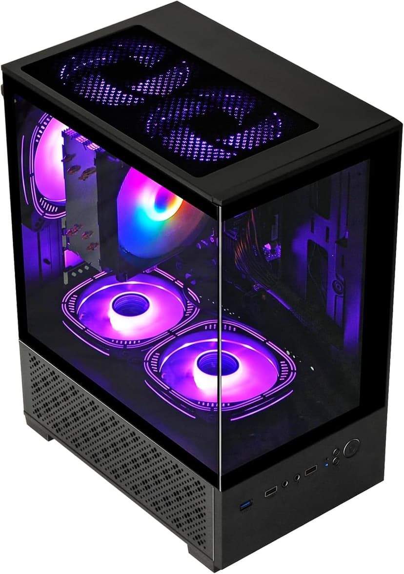 LXZ Desktop PC AMD Ryzen 7-5700G 8 core 3.9GHz, 16G DDR4 RAM, 512GB NVME SSD, Tower Computer with 400W Power Supply for Home and Office (Black)