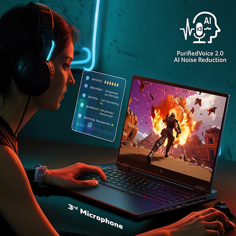 Acer Predator Helios Neo 14 Gaming Laptop | 14.5" WQXGA IPS 120Hz Display | AI-Powered | Intel Core Ultra 7 Processor 155H | NVIDIA GeForce RTX 4060 | 16GB LPDDR5X | 1TB Gen 4 SSD | PHN14-51-797W