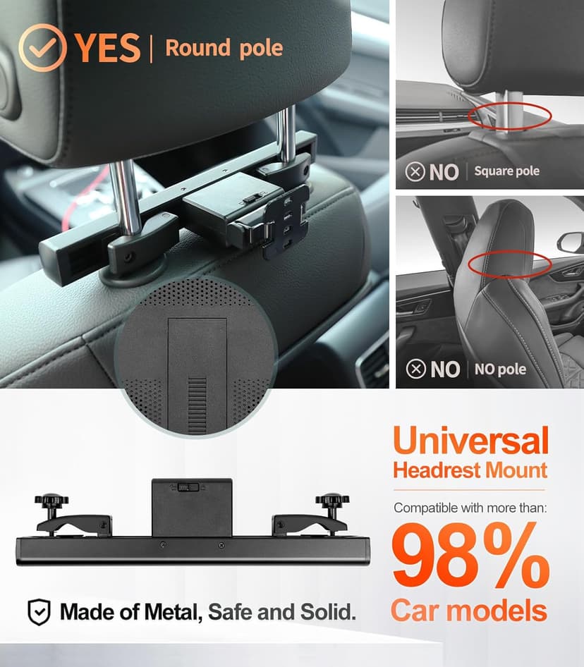 15.6 inch 4K Android Car TV Headrest Monitor for Cars Back seat Rear Entertainment System, Support Wireless Phone Link Touch Screen,with WiFi/Bluetooth/HDMI/USB/Video Player 4G+64G (2*PCs)