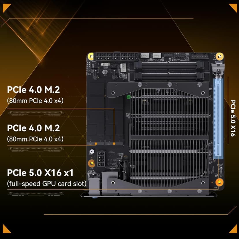 MINISFORUM Motherboard BD795i SE Mini ITX NAS Motherboard, AMD Ryzen 9 7945HX, 16 C/32 T,PCIe 5.0 x16 Slot, Dual PCIe4.0 M.2 Support, DDR5,8K Triple Output(HDMI/DP/USB-C), RJ45 2.5G, USB 3.2