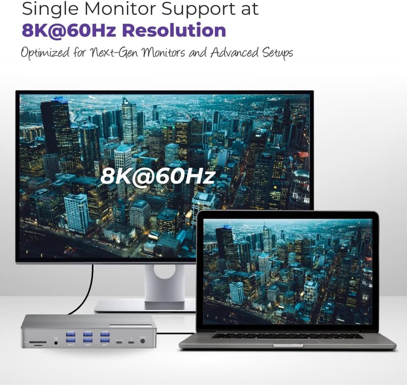 Thunderbolt 4 Dock with DisplayLink - USB-C/A MacBook Docking Station, Chrome, Windows 10/11 Compatible – 21 Ports, Dual/Triple/Quad/5 Monitor Support - 40Gbps, 150W Charging, 8K/4K Display