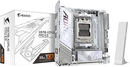 GIGABYTE X870I AORUS PRO ICE AMD AM5 LGA 1718 Motherboard, Mini-ITX, DDR5, 2X M.2, PCIe 5.0, USB-C, WIFI7, 2.5GbE LAN, EZ-Latch, 5-Year Warranty