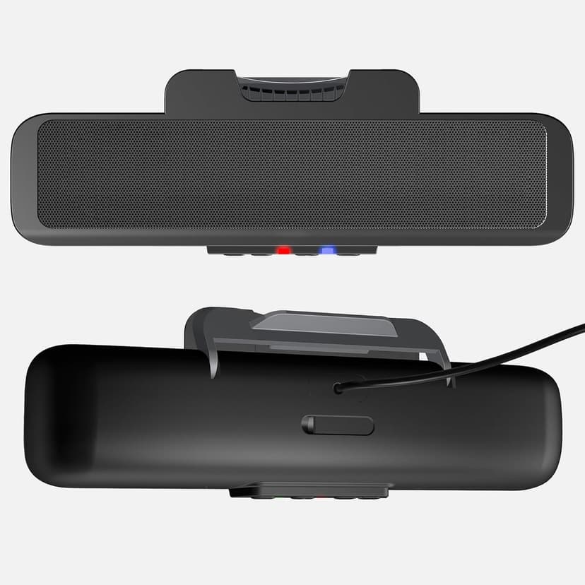 Cyber Acoustics USB & Bluetooth Speaker Bar (CA-2890BT) – USB Powered Speaker with Speakerphone for PC and Bluetooth to Simultaneously Connect to Smartphones, Clamps to Monitor, Convenient Controls