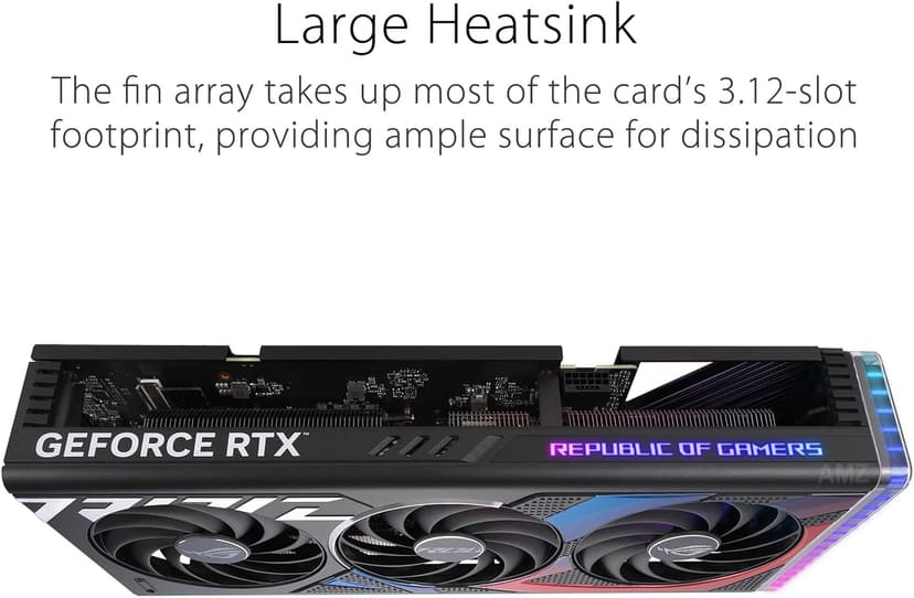 ASUS ROG Strix GeForce RTX 4070 Super OC Edition Gaming Graphics Card (PCIe 4.0, 12GB GDDR6X, DLSS 3, HDMI 2.1a, DisplayPort 1.4a, Massive Vented Backplate, Power Sensing, Aura Sync)