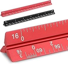 Prasacco 2 Pcs 6 Inch Architectural Scale Ruler, Small Engineer Scale Ruler Mini Scale Ruler Pocket Aluminium Metal Ruler for Architects Engineering Artists Draftsman Drawing Drafting
