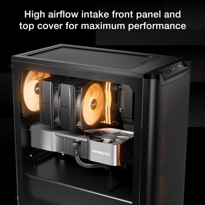 be quiet! Pure Base 501 LX Black Mid-Tower ATX Case | High Airflow | 4 Preinstalled Light Wings LX PWM Fans | ARGB Lighting with Controller and PWM hub | Optimized Air Pressure Case | BGW78