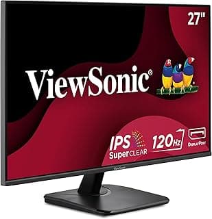 ViewSonic VA2756A-MHD 27 Inch IPS 1080p Monitor with 120Hz, Eye Care, HDMI, DisplayPort, and VGA Inputs for Home and Office