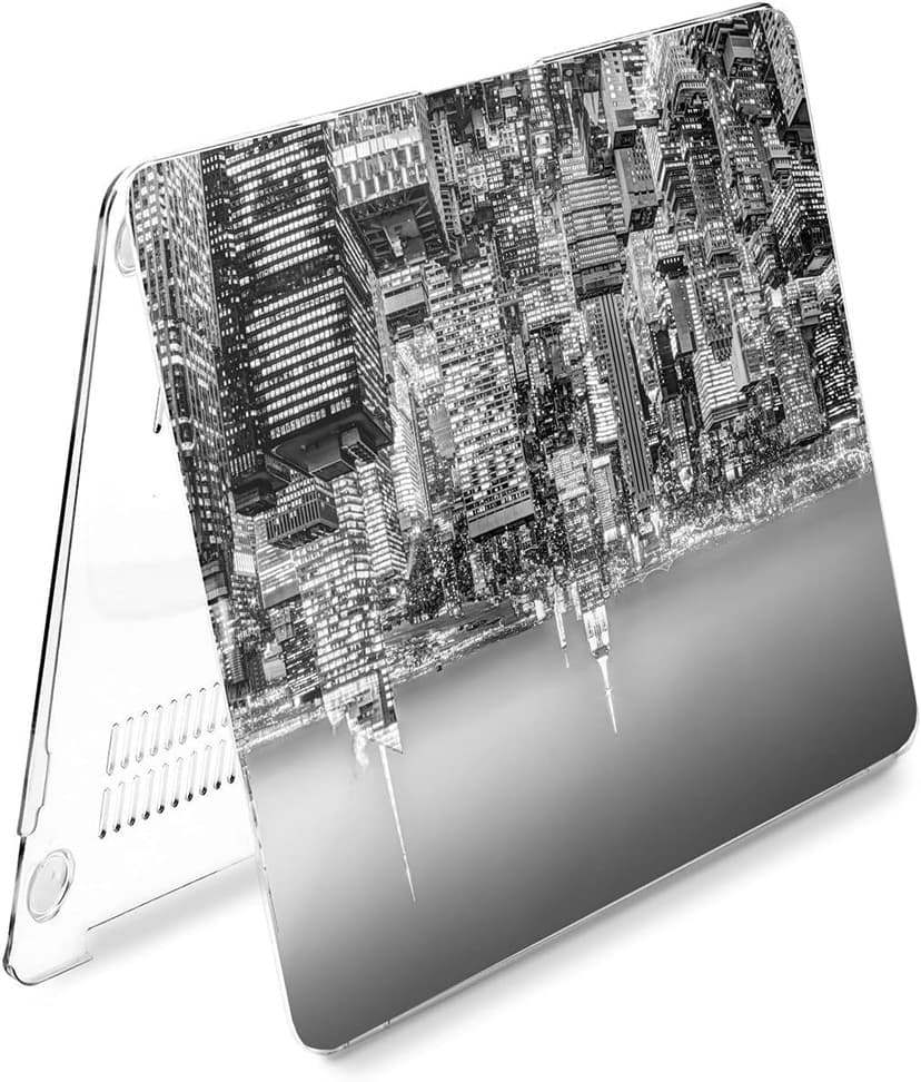 Hard Case Compatible for MacBook Pro 16 14 M3 M2 2023 M1 Pro 13 2022 Air 13 2021 Retina 2020 Mac 11 12 Monochrome New York Cover America Protective Design Skyline Laptop City Nightlife Print