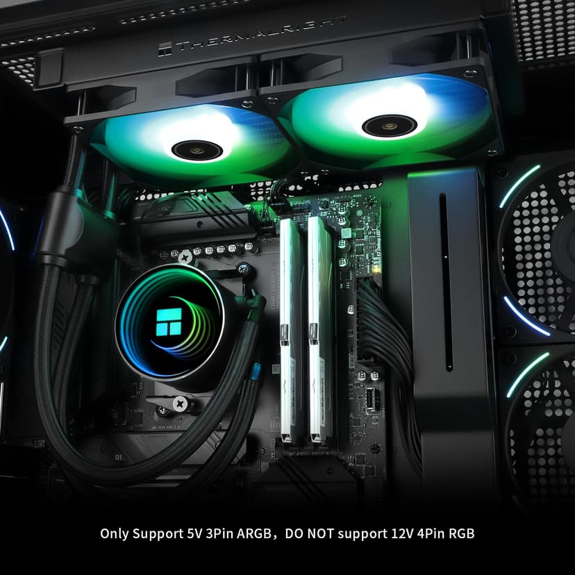 Thermalright Frozen Notte 240 Black ARGB V2 Water Cooling CPU Cooler,240Black CPU Cooler Specifications, Double PWM Fans, S-FDB Bearings, Suitable for AMD/AM4 AM5,Intel LGA 1700/1150/1151/1200/2011