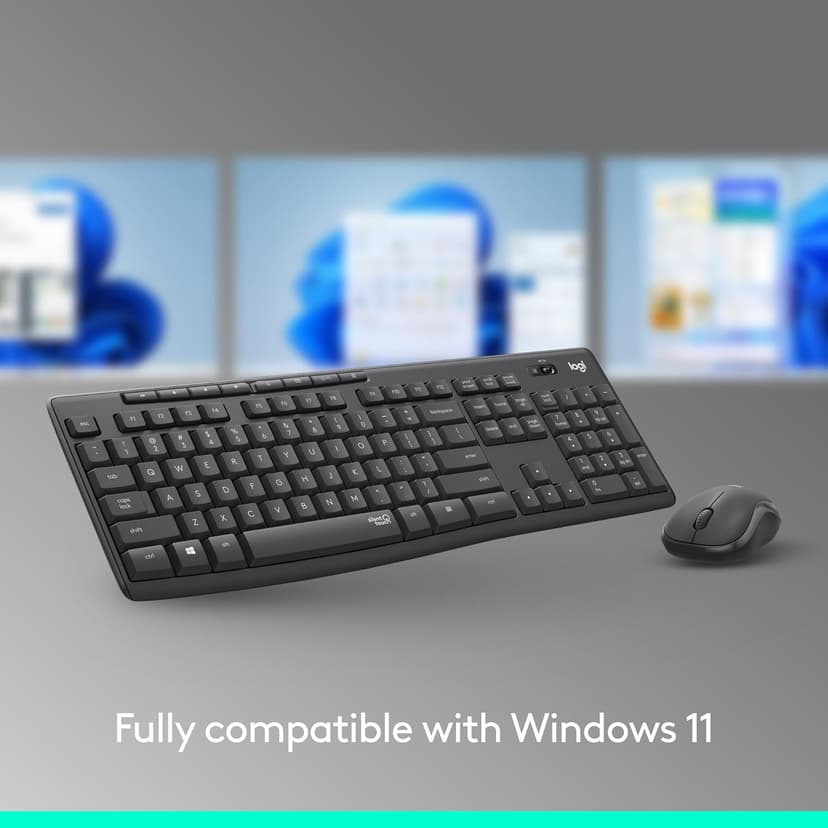 Logitech MK295 Wireless Mouse & Keyboard Combo with SilentTouch Technology, Full Numpad, Advanced Optical Tracking, Lag-Free Wireless, 90% Less Noise - Graphite