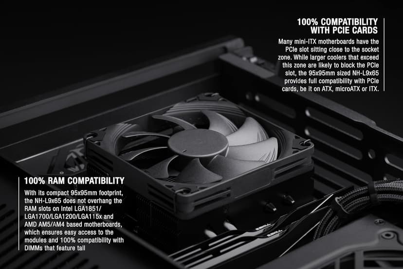 Noctua NH-L9x65 chromax.Black, Premium Low-Profile CPU Cooler (65mm, Black)