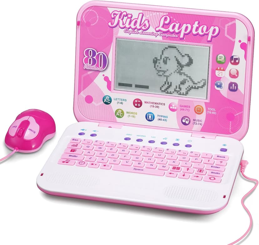 LESHITIAN Kids Laptop, 80 Learning Modes with 7 Inch Large Screen, Educational Learning Computer for Kids Ages 5+