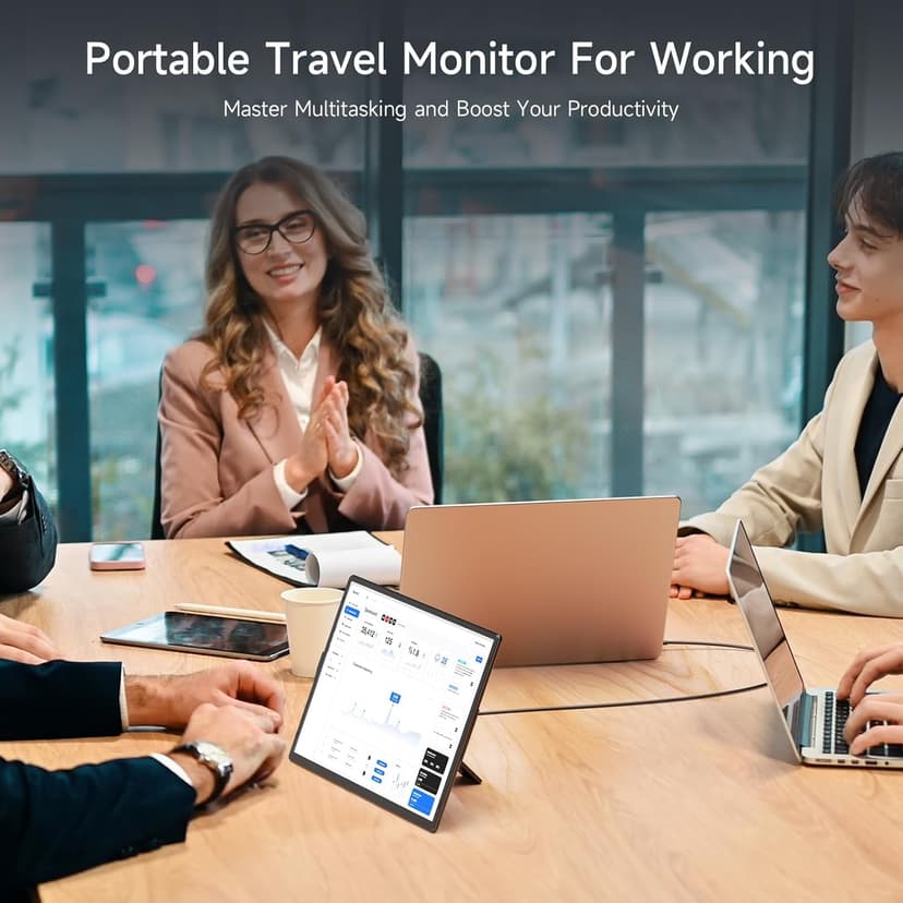 2025 Upgraded Laptop screen extender, 16.1" FHD 1200P, 360° Rotating, Plug&Play, Ultra-Thin Zero Frame, Detachable Stand, portable monitor for laptop, Travel Monitor for Laptop/PC/Mac/Phone
