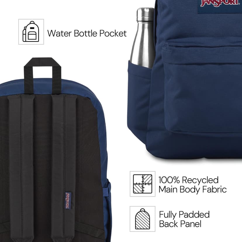 JanSport SuperBreak Plus Backpack with Padded 15-inch Laptop Sleeve and Integrated Bottle Pocket - Spacious and Durable Daypack for Work and Travel - Stellar Starfield