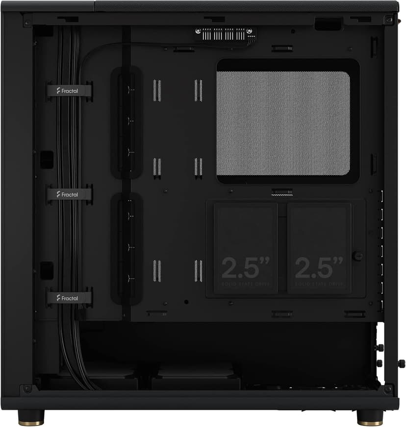 Fractal Design North - Genuine Walnut Wood Front - Mesh Side Panels - Two 140mm Aspect PWM Fans Included - Type C USB - ATX Airflow Mid Tower PC Gaming Case,Charcoal Black