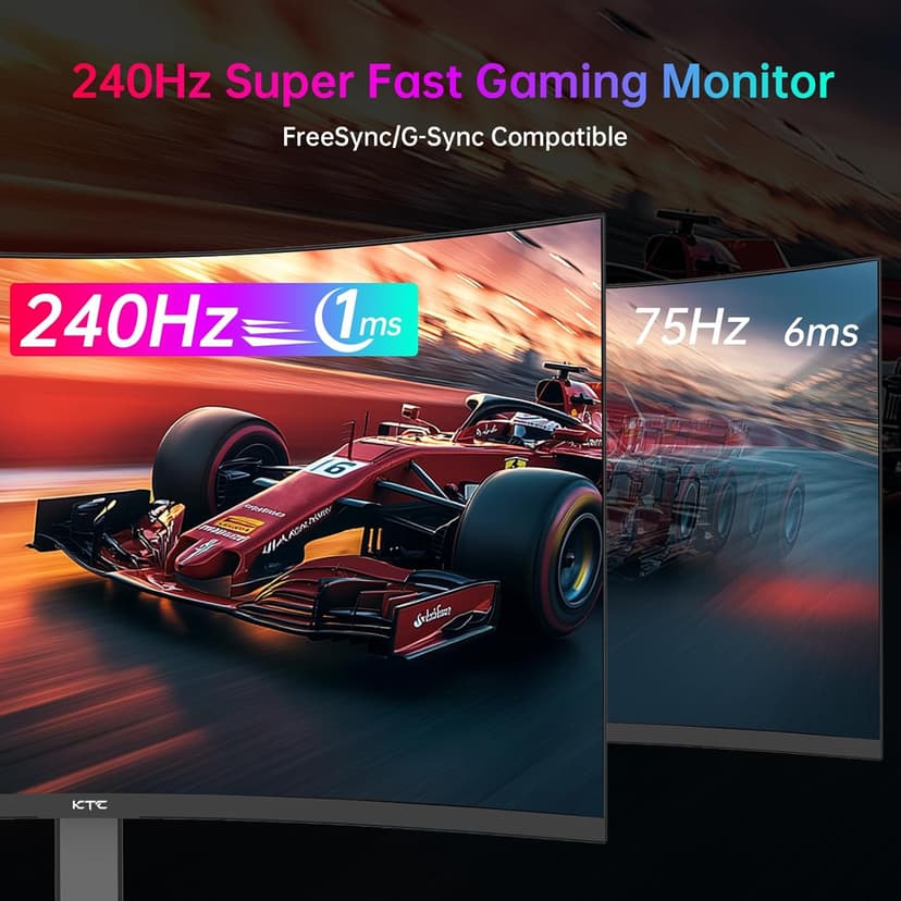 32 Inch 240Hz Curved Gaming Monitor, 2K 1440P Computer PC Monitor with 1000R 1ms Frameless, Adaptive Sync,122% sRGB, HDMI, DisplayPort, Tilt Adjustable, H32S25E
