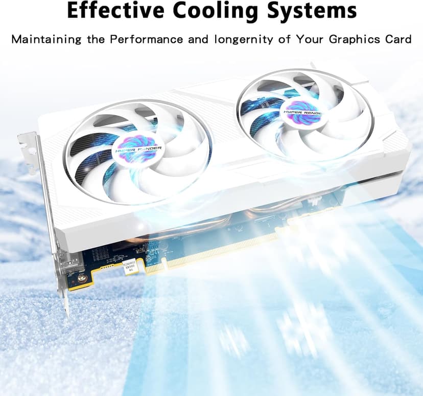 RX 580 Graphics Card 8GB 2048SP GDDR5 256 Bit PC Gaming Video Card 3*DP 1*HDMI PCI Express 3.0 with Freeze Fan Stop for Desktop Computer GPU for Gaming PC