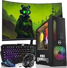 Dell OptiPlex Desktop PC – Intel Core i7, 32GB ARGB RAM, 1TB SSD, 32 Inch Curved Monitor, GT 1030 Graphics, RGB Keyboard with AI Copilot Key, Mouse & RGB Headphones, Windows 11 Home (Renewed)